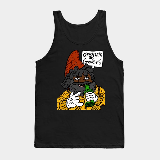 black garden gnome. chilling with the homies (gnomies) Tank Top by JJadx